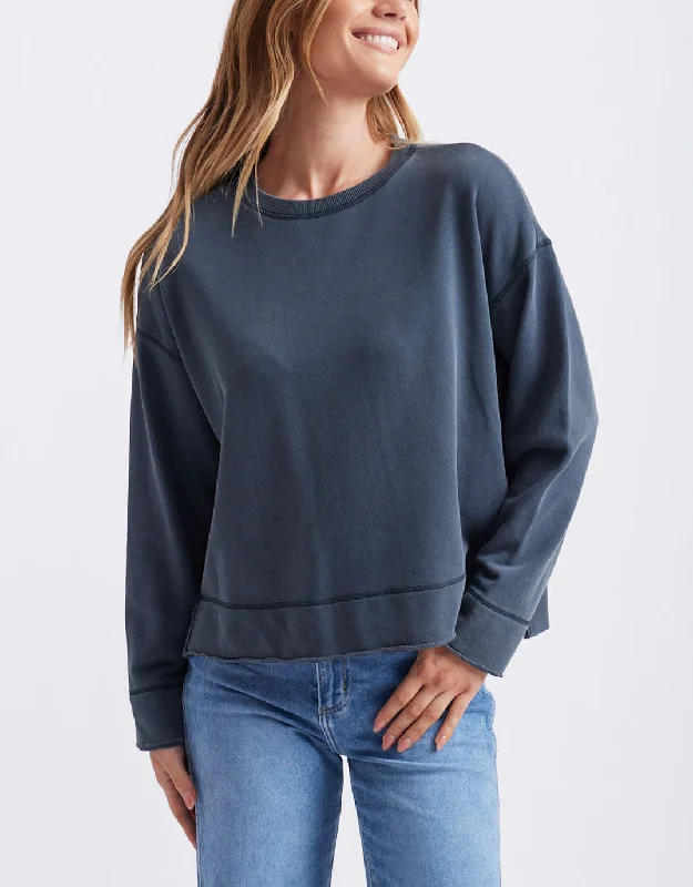 Plus size tiered ruffle dress for a feminine and playful vibeThe Weekend Crew - Washed Navy Plus size tiered ruffle dress for a feminine and playful vibeThe Weekend Crew - Washed Navy