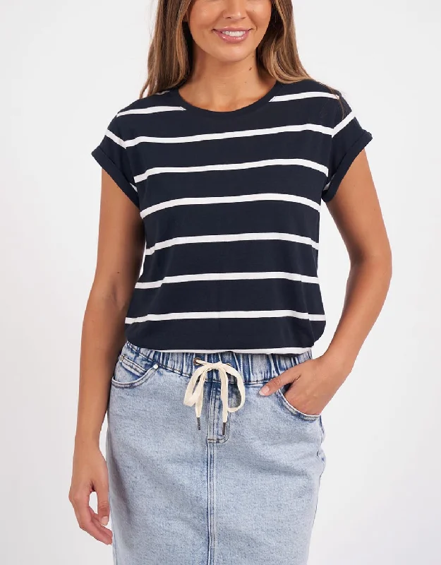 Plus size high - low hem dress for a modern and stylish touchManly Stripe Tee - Navy/White Stripe Plus size high - low hem dress for a modern and stylish touchManly Stripe Tee - Navy/White Stripe