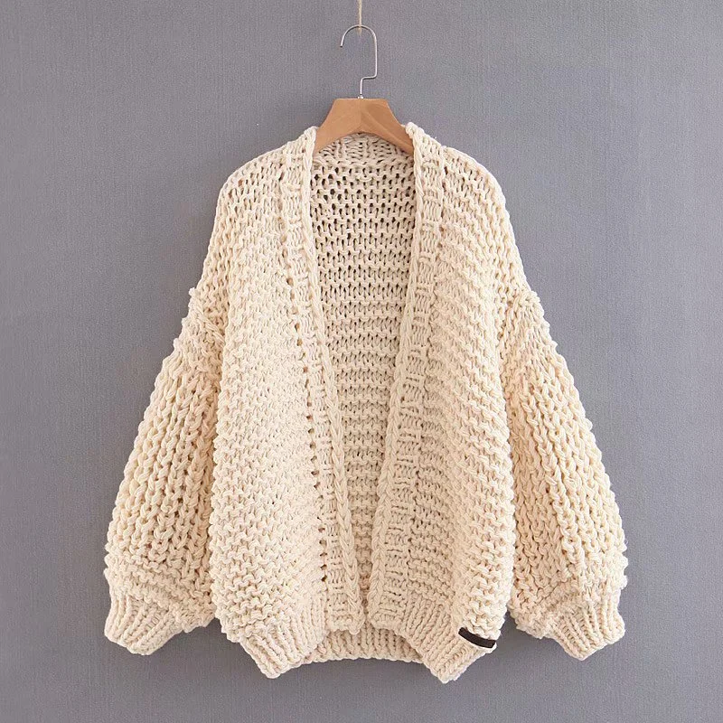 Lightweight Women Sweater for Spring and FallLoose Long Bishop Sleeves Women Hand Knit Chunky Sweater S3045 Lightweight Women Sweater for Spring and FallLoose Long Bishop Sleeves Women Hand Knit Chunky Sweater S3045