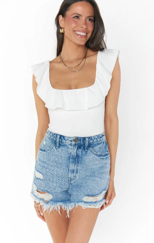 Hooded Women Sweater for Added Comfort and StyleRochelle Bodysuit ~ White Stretch