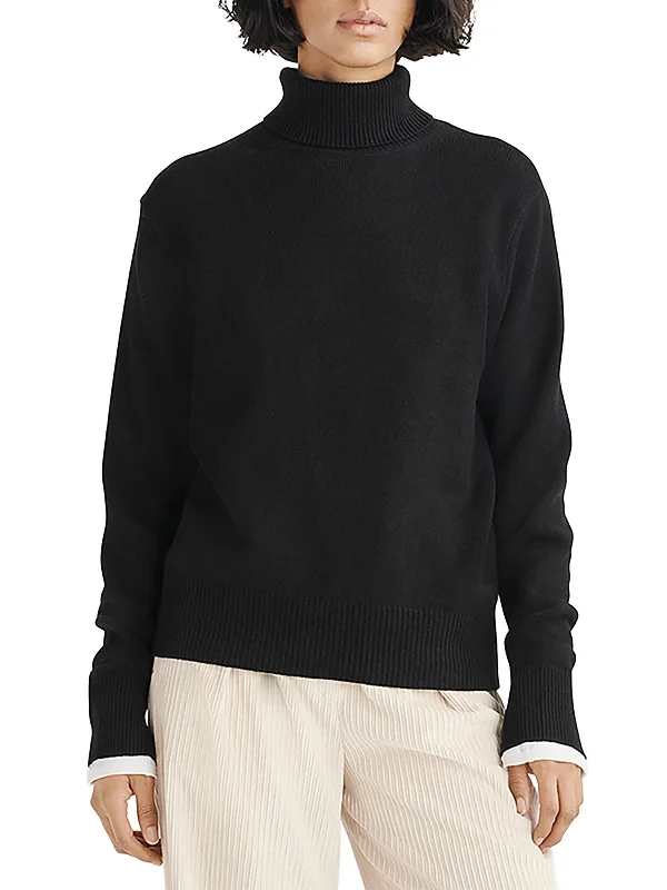 Striped Women Sweater with a Timeless PatternWomens Cashmere Lightweight Turtleneck Sweater