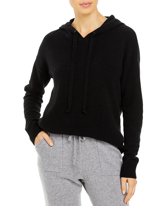 Cropped Women Sweater to Pair with High - Waisted BottomsWomens Cashmere Long Sleeves Hooded Sweater Cropped Women Sweater to Pair with High - Waisted BottomsWomens Cashmere Long Sleeves Hooded Sweater