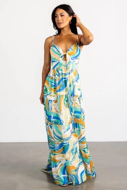Lace - Embellished Women Dress for an Elegant and Sophisticated AppearanceAlexis Maxi Dress | Blue Multi Print Lace - Embellished Women Dress for an Elegant and Sophisticated AppearanceAlexis Maxi Dress | Blue Multi Print