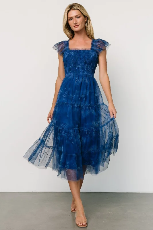 Little Black Women Dress with Sequins for a Glamorous Night OutClementine Tulle Midi Dress | Cobalt Little Black Women Dress with Sequins for a Glamorous Night OutClementine Tulle Midi Dress | Cobalt