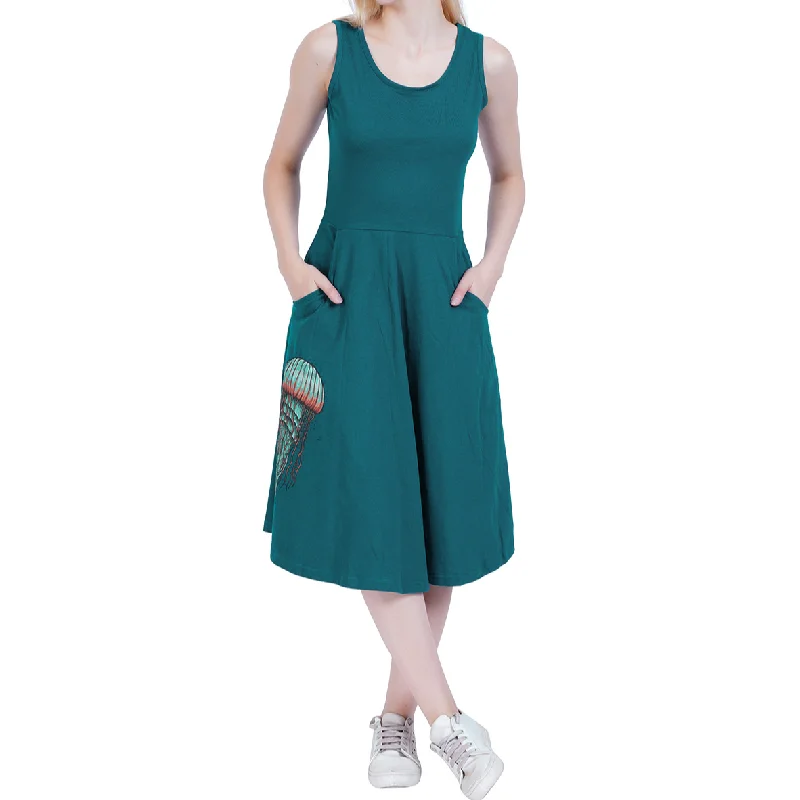 Shift Women Dress with a Simple and Classic Design for Everyday WearJellyfish Sleeveless Fit & Flare Dress Shift Women Dress with a Simple and Classic Design for Everyday WearJellyfish Sleeveless Fit & Flare Dress