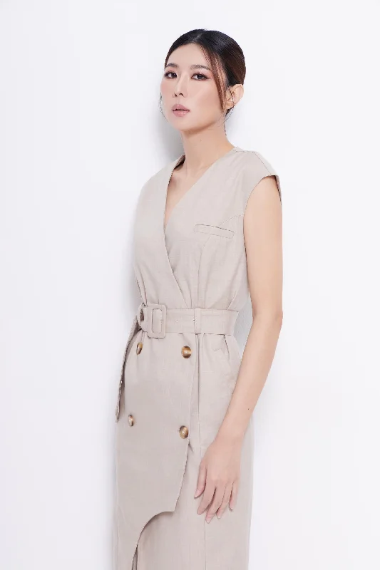 Halter Neck Women Dress to Show Off the Shoulders and NecklineJoey Double Breasted Dress Halter Neck Women Dress to Show Off the Shoulders and NecklineJoey Double Breasted Dress