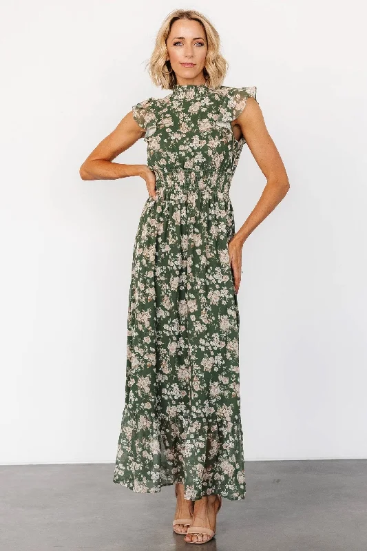 Mini Women Dress with a Short Hem for a Young and Trendy StyleKearny Ruffle Maxi Dress | Olive Floral Mini Women Dress with a Short Hem for a Young and Trendy StyleKearny Ruffle Maxi Dress | Olive Floral