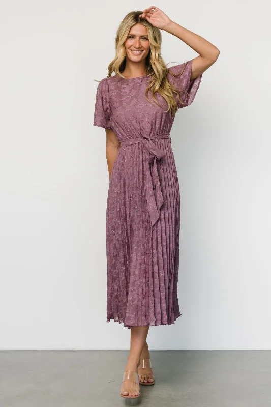 Backless Women Dress for a Sexy and Alluring Look at Evening EventsMindy Pleated Dress | Vintage Plum Backless Women Dress for a Sexy and Alluring Look at Evening EventsMindy Pleated Dress | Vintage Plum