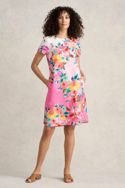 Backless Women Dress for a Sexy and Alluring Look at Evening EventsPrinted French Linen Dress Backless Women Dress for a Sexy and Alluring Look at Evening EventsPrinted French Linen Dress