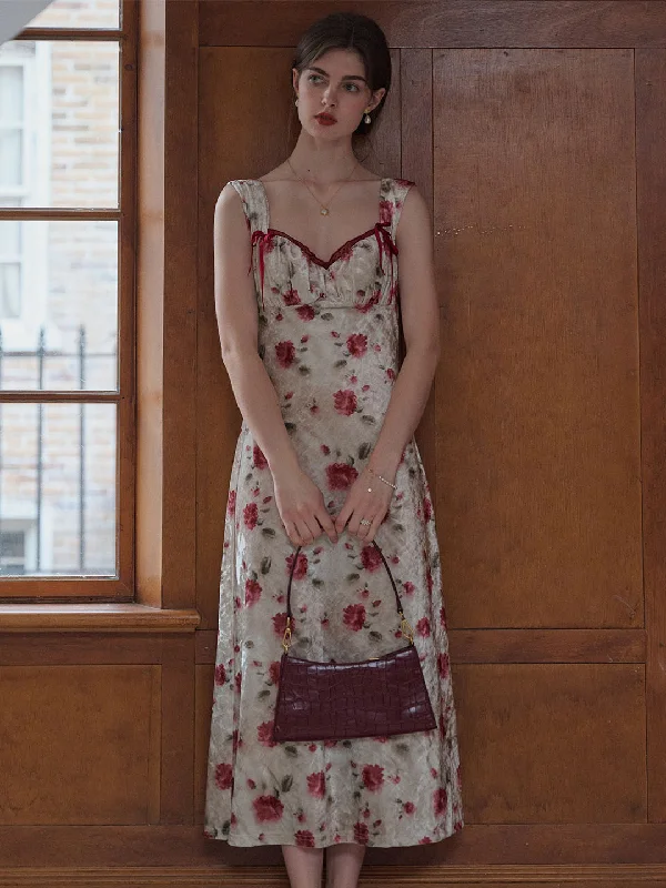 Pleated Women Dress with a Timeless and Elegant TextureRaelynn Floral Print Contrast Binding Ruched Bust Dress Pleated Women Dress with a Timeless and Elegant TextureRaelynn Floral Print Contrast Binding Ruched Bust Dress