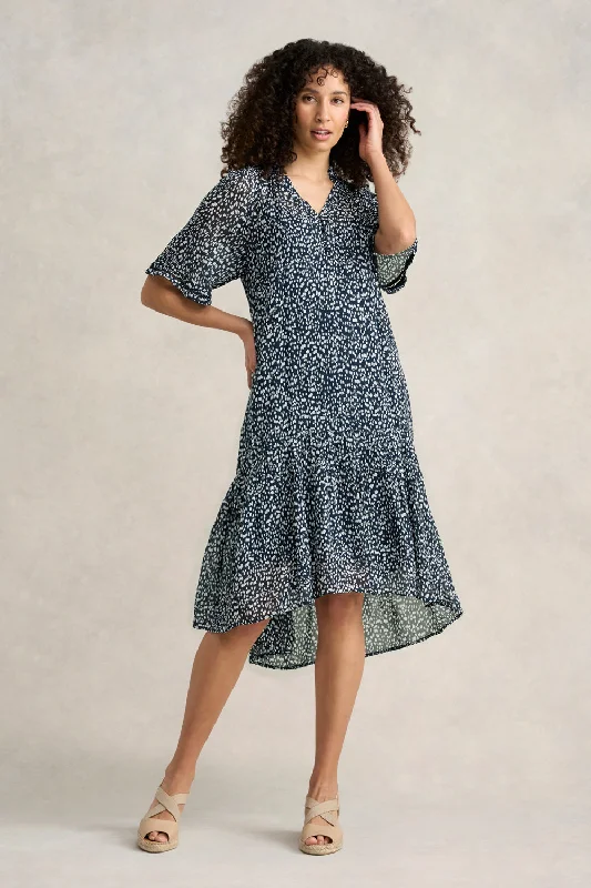 Lace - Embellished Women Dress for an Elegant and Sophisticated AppearanceGeorgette Ruffle Dress Lace - Embellished Women Dress for an Elegant and Sophisticated AppearanceGeorgette Ruffle Dress