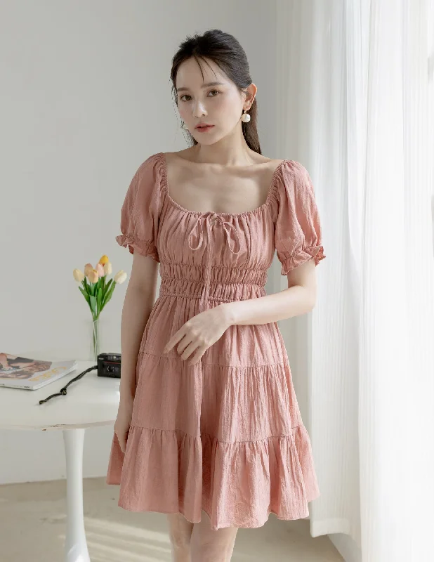 Strapless Women Dress with a Built - in Bra for Comfort and SupportVivianne Dress in Rose