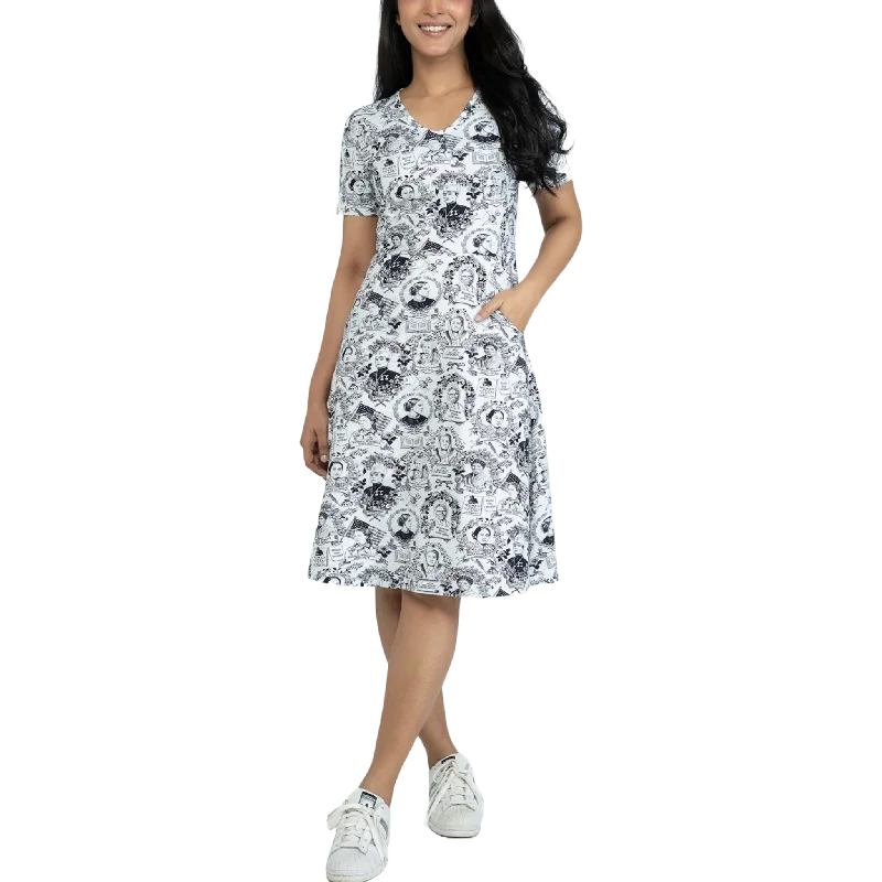 Strapless Women Dress with a Built - in Bra for Comfort and SupportWomen In History A-Line Dress (With Waist Seam) Strapless Women Dress with a Built - in Bra for Comfort and SupportWomen In History A-Line Dress (With Waist Seam)