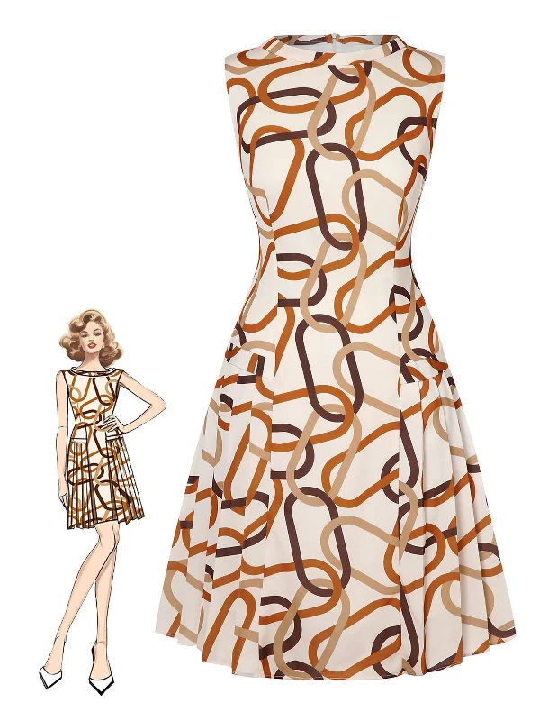 Shift Women Dress with a Simple and Classic Design for Everyday WearYellow 1960s Stand Collar Printed Pleated Dress Shift Women Dress with a Simple and Classic Design for Everyday WearYellow 1960s Stand Collar Printed Pleated Dress
