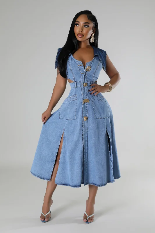 Oversized Denim Top for a Relaxed and Casual VibeCold Hearted Dress
