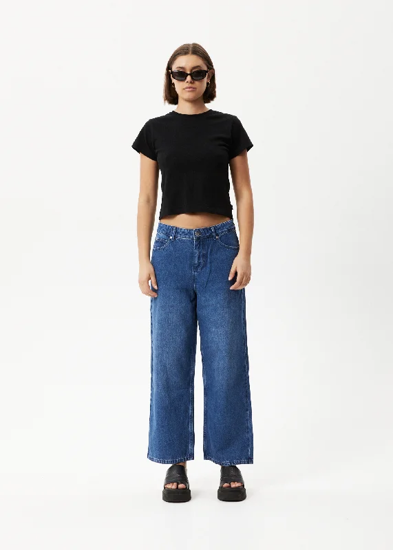 Straight - leg women jeans with a classic and timeless appealAFENDS Womens Kendall - Denim Low Rise Jeans - Authentic Blue
