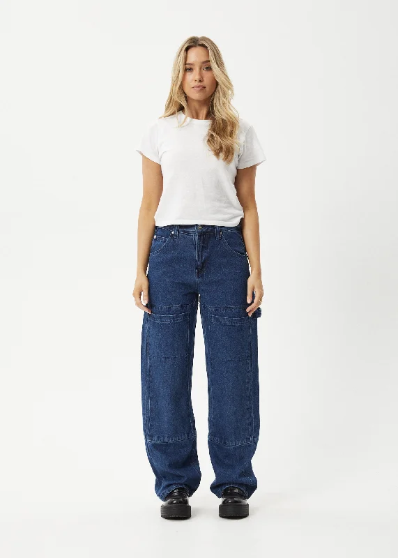 High - rise flare women jeans for a 70s - inspired lookAFENDS Womens Moss - Denim Carpenter Jeans - Authentic Blue