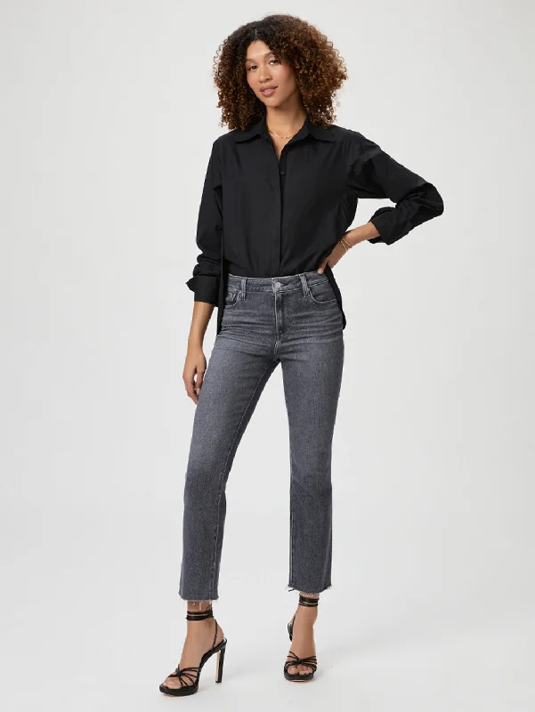 Ripped women jeans for a rebellious and fashion - forward styleCindy High Straight Jean - Ash Black