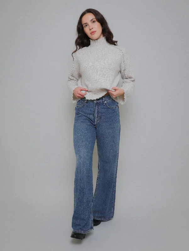 Embellished women jeans with studs or rhinestones for a glamorous touchFeatherweight Sofie High Rise Wide Jean - Beverly