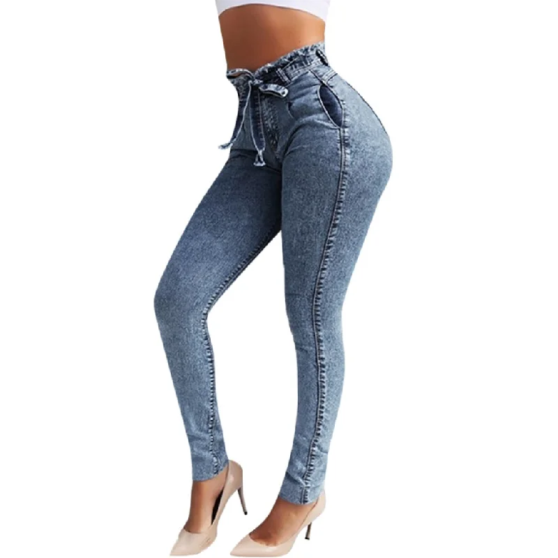 Jaycosin clothes Women Elastic Jeans Button Tassel Loose Denim Casual Small Feet Slim Fit beautiful Jeans Jaycosin clothes Women Elastic Jeans Button Tassel Loose Denim Casual Small Feet Slim Fit beautiful Jeans