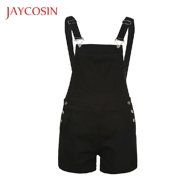JAYCOSIN Loose Overalls Jeans Women Denim Bib Hole Pants Demin Shorts Jumpsuit Wear Wild Single Items Elasticized Waistband JAYCOSIN Loose Overalls Jeans Women Denim Bib Hole Pants Demin Shorts Jumpsuit Wear Wild Single Items Elasticized Waistband