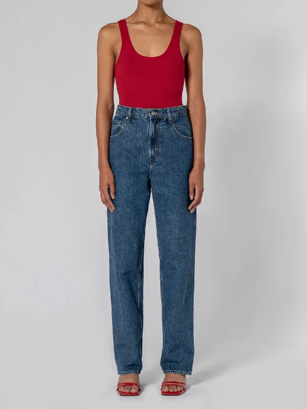 Embroidered women jeans with intricate patternsLennox Jean in Antique Stone