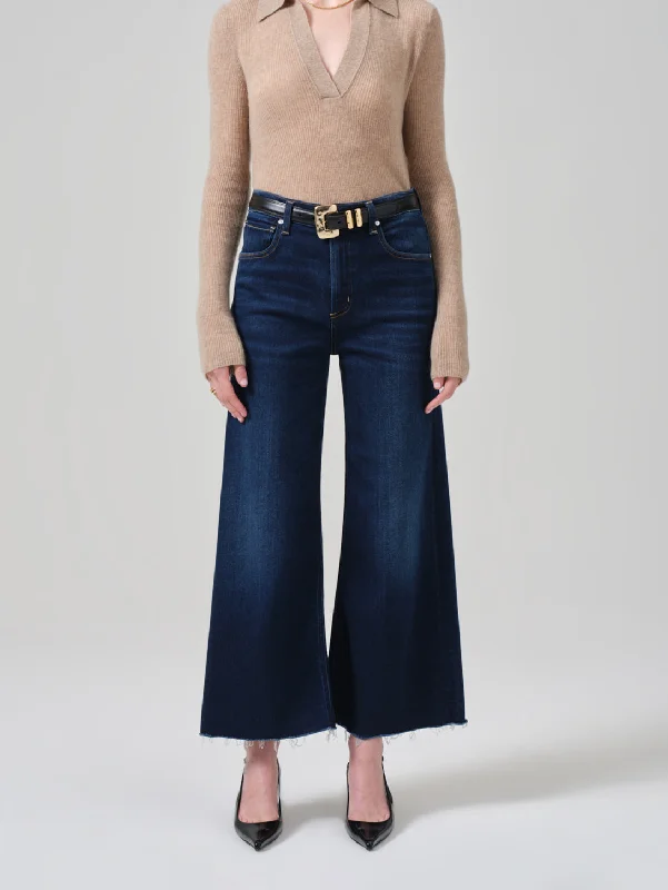 High - waisted women jeans for a flattering silhouetteLyra Wide Leg Crop Jean - Lotus