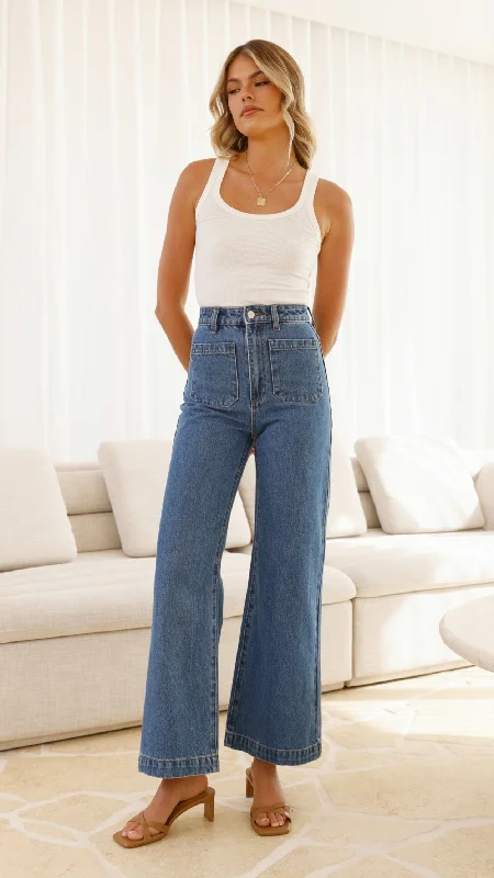 High - rise flare women jeans for a 70s - inspired lookRollas Sailor Jean - Ashley Blue