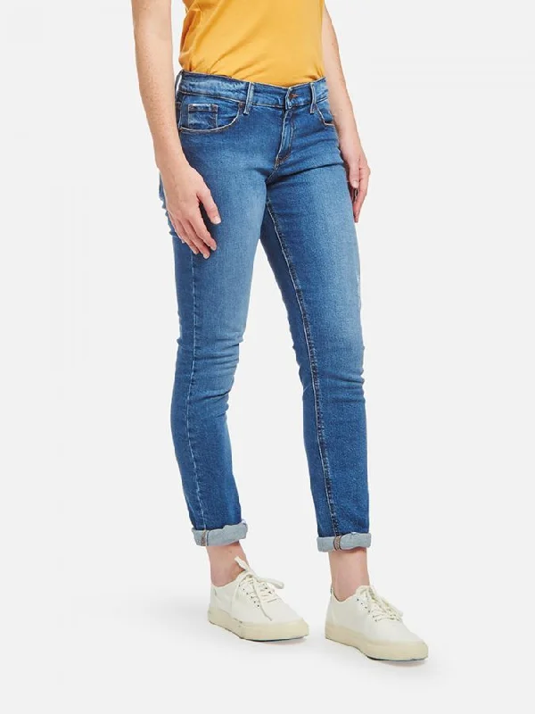Dark - wash women jeans for a sophisticated and slimming effectSlim Straight Ridge Jeans