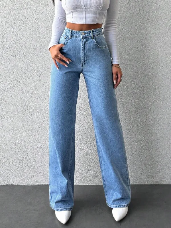 Wide - leg women jeans for a modern and relaxed vibeWide Leg High Rise Jeans