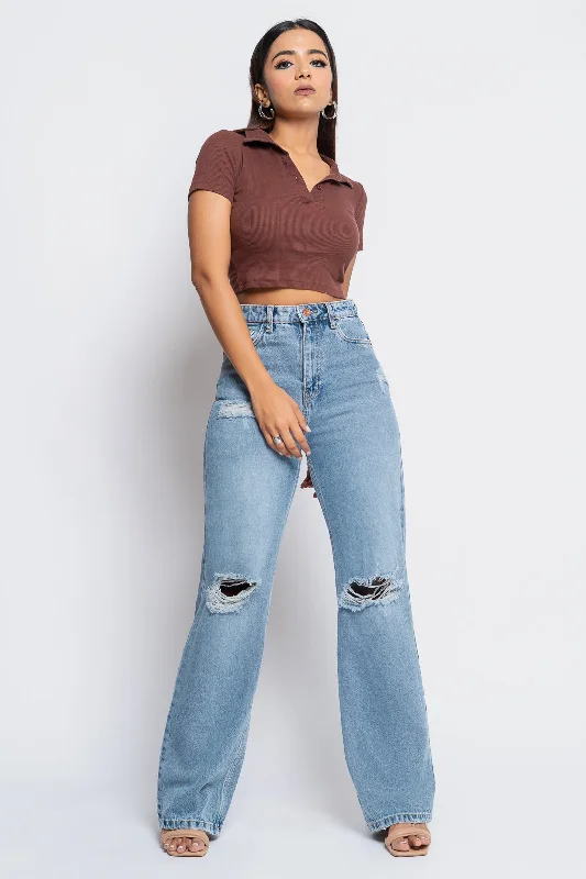 Wilder Distressed Straight Jeans