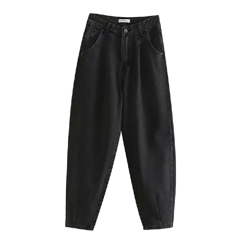 Woman Jeans Thickening Harem Pants Loose Mid Waist Wide Leg Ankle Length Winter Thin Pants#g3 Woman Jeans Thickening Harem Pants Loose Mid Waist Wide Leg Ankle Length Winter Thin Pants#g3