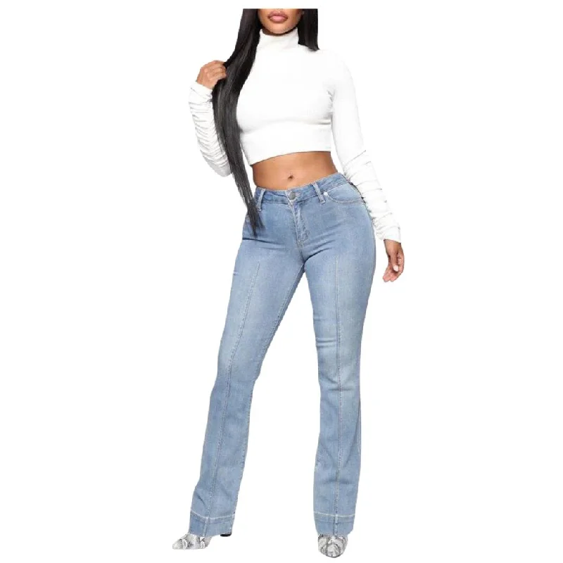 Women's Pants Flare High Waist Jeans Button Drawstring Waist Bell Bottom Denim Pant Fashion New Jeans Female Clothing YL5 Women's Pants Flare High Waist Jeans Button Drawstring Waist Bell Bottom Denim Pant Fashion New Jeans Female Clothing YL5