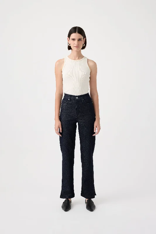 Button - fly women jeans with a traditional touchZoe High Splits - Rinse
