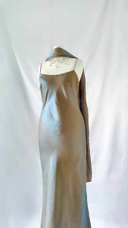 Pleated Women Dress with a Timeless and Elegant TextureLUMINESCENT SANDY BLUE MAXI DRESS & SCARF SET Pleated Women Dress with a Timeless and Elegant TextureLUMINESCENT SANDY BLUE MAXI DRESS & SCARF SET