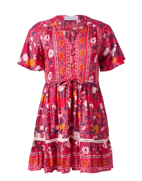 Plus Size Women Dress with a Flattering A - Line Cut for Comfort and StyleAli Red Print Mini Dress Plus Size Women Dress with a Flattering A - Line Cut for Comfort and StyleAli Red Print Mini Dress