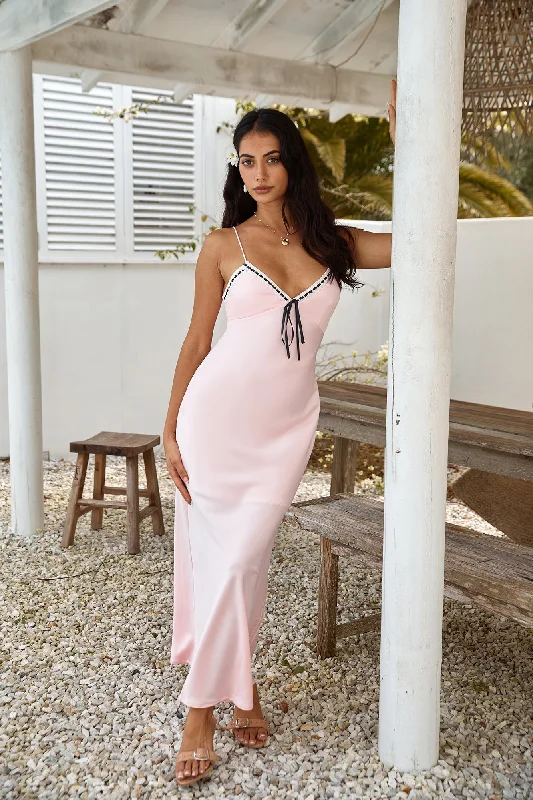 Halter Neck Women Dress to Show Off the Shoulders and NecklineAll Yours Satin Maxi Dress Pink Halter Neck Women Dress to Show Off the Shoulders and NecklineAll Yours Satin Maxi Dress Pink