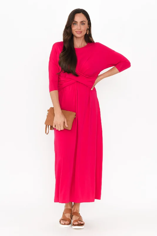Empire Waist Women Dress to Accentuate the Bust and Conceal the WaistAssa Raspberry Twist Bamboo Dress Empire Waist Women Dress to Accentuate the Bust and Conceal the WaistAssa Raspberry Twist Bamboo Dress