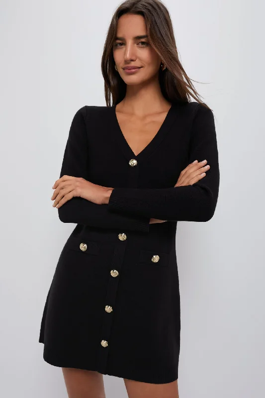 Wrap - Style Women Dress with Adjustable Fit for All Body TypesBlack Elizabeth Knit Dress Wrap - Style Women Dress with Adjustable Fit for All Body TypesBlack Elizabeth Knit Dress