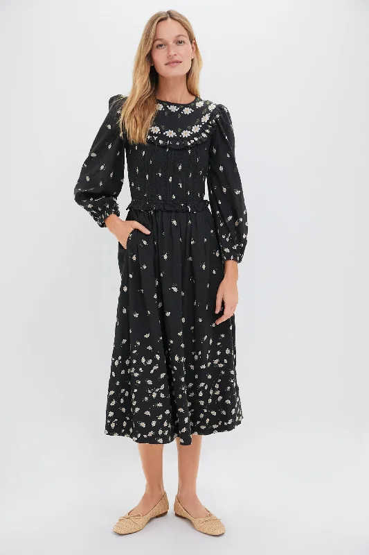 Printed Abstract Women Dress for a Modern and Artistic AppealBlack Elizabeth Print Smocked Midi Dress Printed Abstract Women Dress for a Modern and Artistic AppealBlack Elizabeth Print Smocked Midi Dress