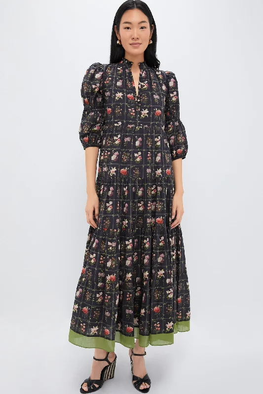 Wrap - Style Women Dress with Adjustable Fit for All Body TypesBlack Stamp Emily Maxi Dress Wrap - Style Women Dress with Adjustable Fit for All Body TypesBlack Stamp Emily Maxi Dress