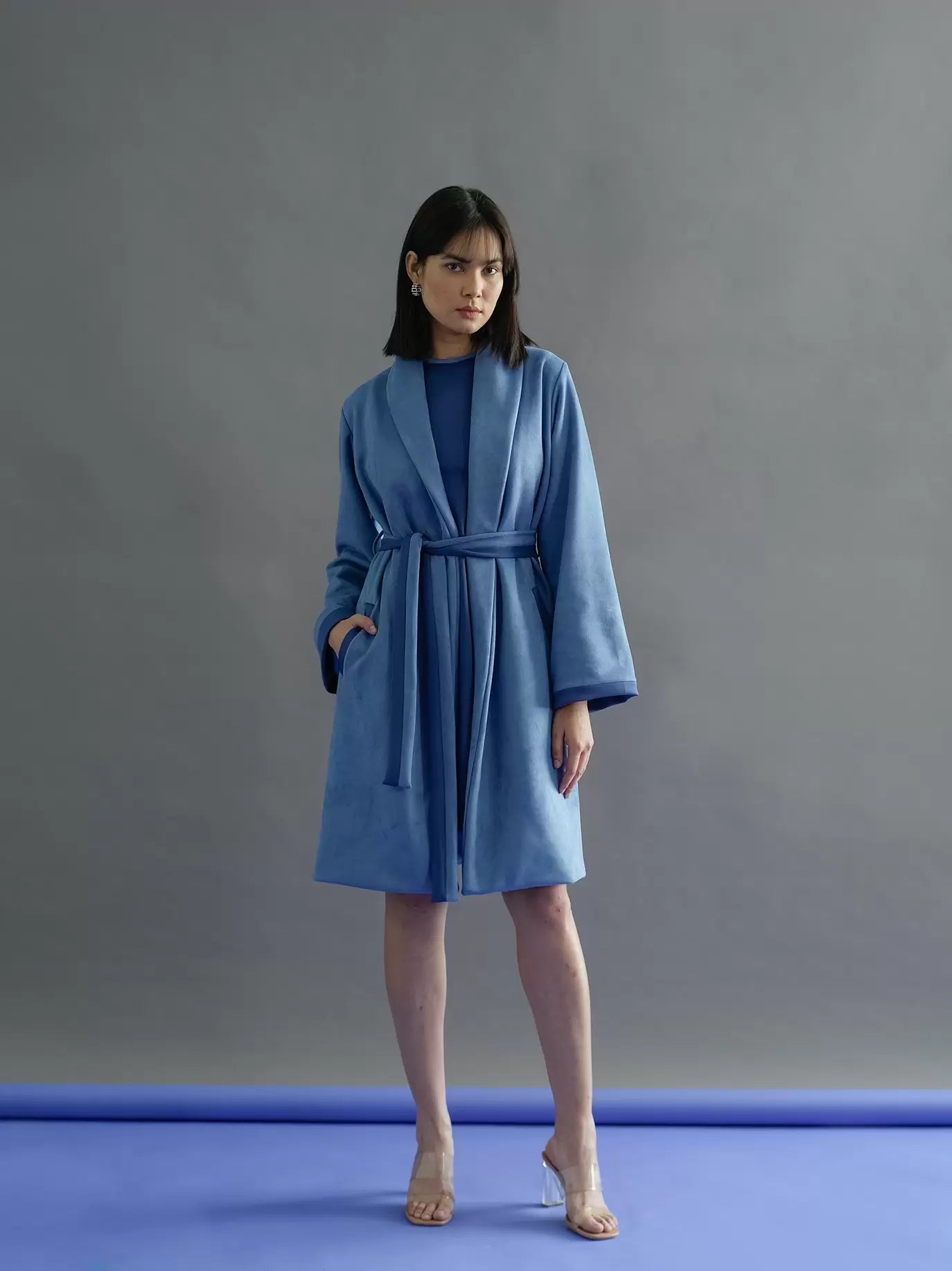 Backless Women Dress for a Sexy and Alluring Look at Evening EventsKritika Madan Label Short Dress Set | Women Blue Suede Dress Backless Women Dress for a Sexy and Alluring Look at Evening EventsKritika Madan Label Short Dress Set | Women Blue Suede Dress