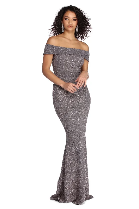 Pleated Women Dress with a Timeless and Elegant TextureBrooklyn Formal Glitter Dress