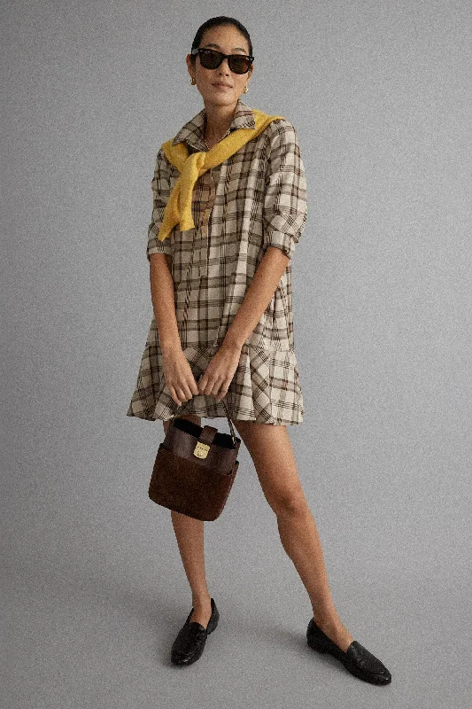 Mermaid - Style Women Dress with a Fitted Silhouette for Special OccasionsBrown Plaid Callahan Shirt Dress Mermaid - Style Women Dress with a Fitted Silhouette for Special OccasionsBrown Plaid Callahan Shirt Dress