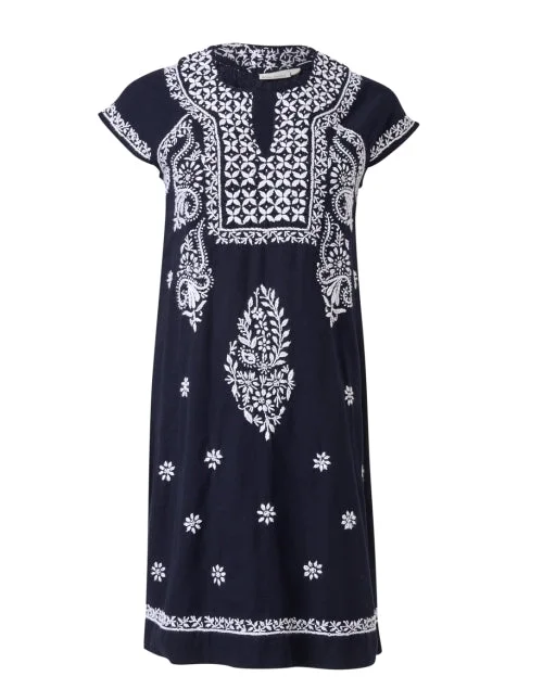 Maxi Women Dress with Floral Print for a Bohemian VibeFaith Navy Embroidered Cotton Dress Maxi Women Dress with Floral Print for a Bohemian VibeFaith Navy Embroidered Cotton Dress