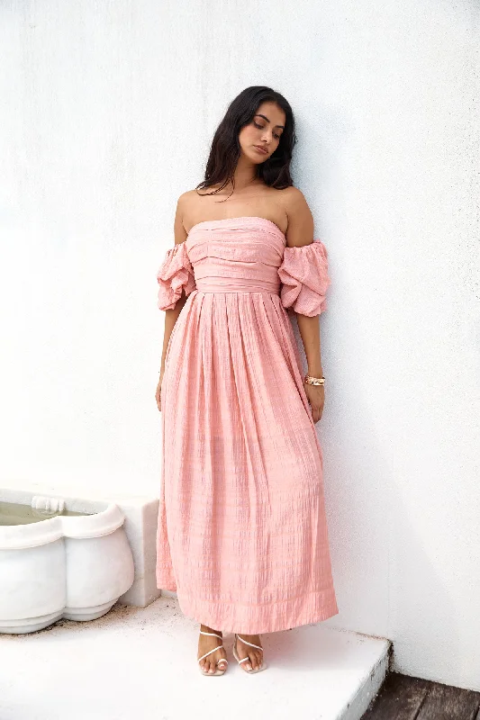 Little Black Women Dress with Sequins for a Glamorous Night OutHigh Tea Off Shoulder Maxi Dress Pink Little Black Women Dress with Sequins for a Glamorous Night OutHigh Tea Off Shoulder Maxi Dress Pink