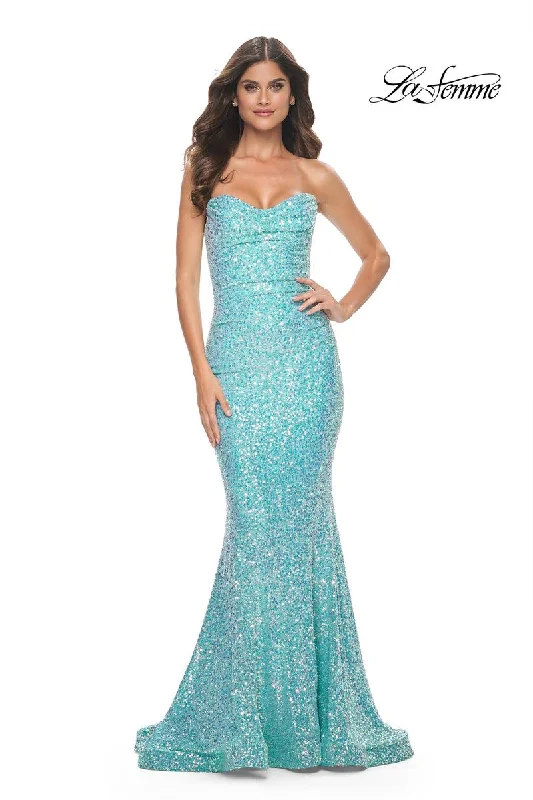 Off - the - Shoulder Women Dress for a Romantic and Feminine LookLa Femme Dress 32092 Off - the - Shoulder Women Dress for a Romantic and Feminine LookLa Femme Dress 32092
