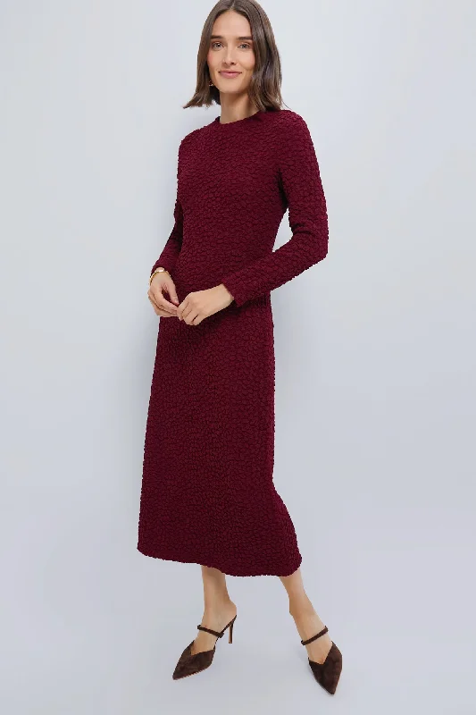 Wrap - Style Women Dress with Adjustable Fit for All Body TypesMaroon Textured Madison Midi Dress Wrap - Style Women Dress with Adjustable Fit for All Body TypesMaroon Textured Madison Midi Dress