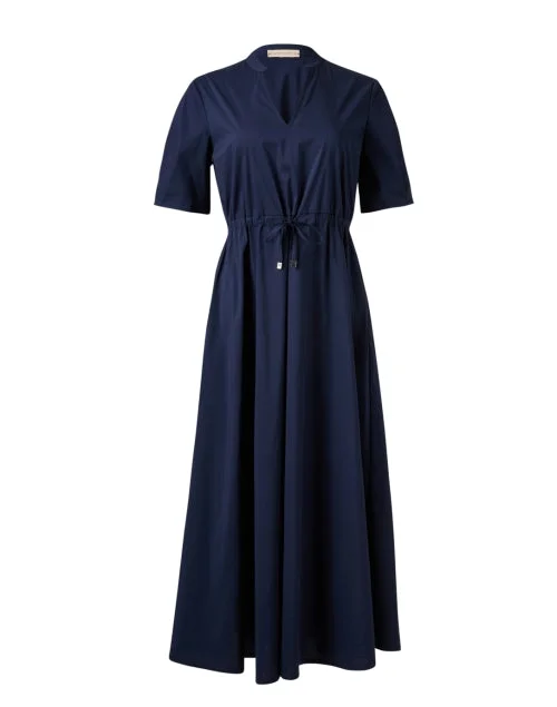 Mermaid - Style Women Dress with a Fitted Silhouette for Special OccasionsNavy Cotton Dress Mermaid - Style Women Dress with a Fitted Silhouette for Special OccasionsNavy Cotton Dress