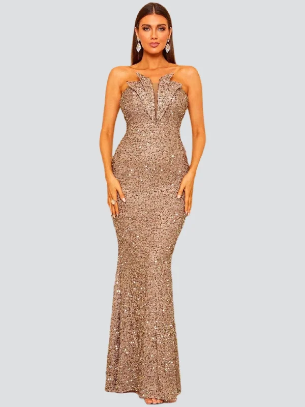 Little Black Women Dress with Sequins for a Glamorous Night OutStrapless Folds Glitter Mermaid Prom Dress XJ978 Little Black Women Dress with Sequins for a Glamorous Night OutStrapless Folds Glitter Mermaid Prom Dress XJ978